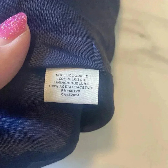 Anthro Moulinette Soeurs Oak Apple 100% Silk Dress Size 12 Blue - Picture 14 of 15